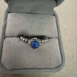 Pandora ring. Sterling and blue stone